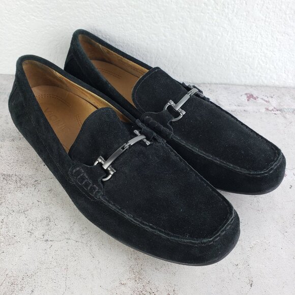 VIONIC Mens Mason Loafer Shoes Black Suede Horsebit Moccasins size 11.5 Comfort - Picture 3 of 10